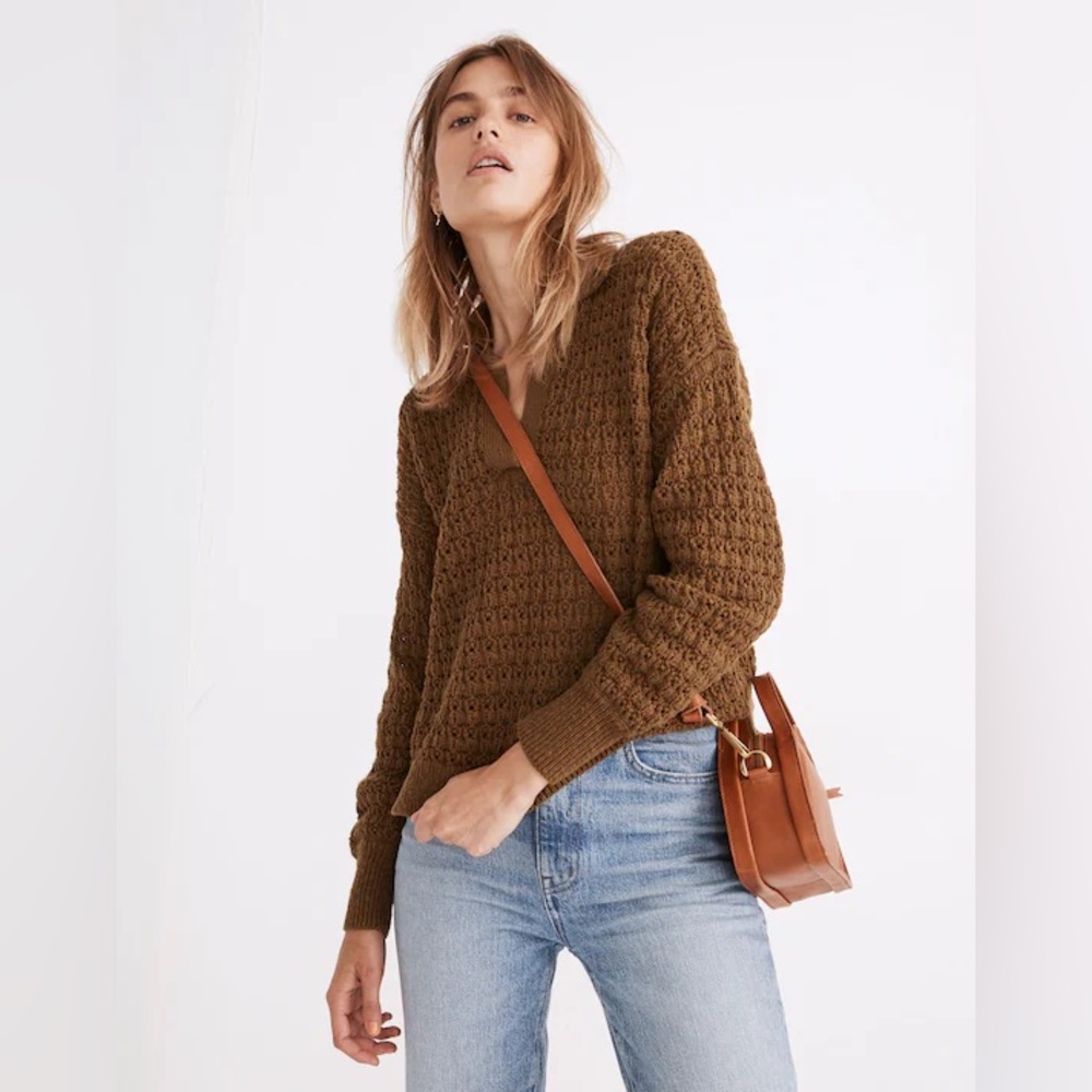 MADEWELL | sunbury open-stitched polo sweater - Picture 6 of 8